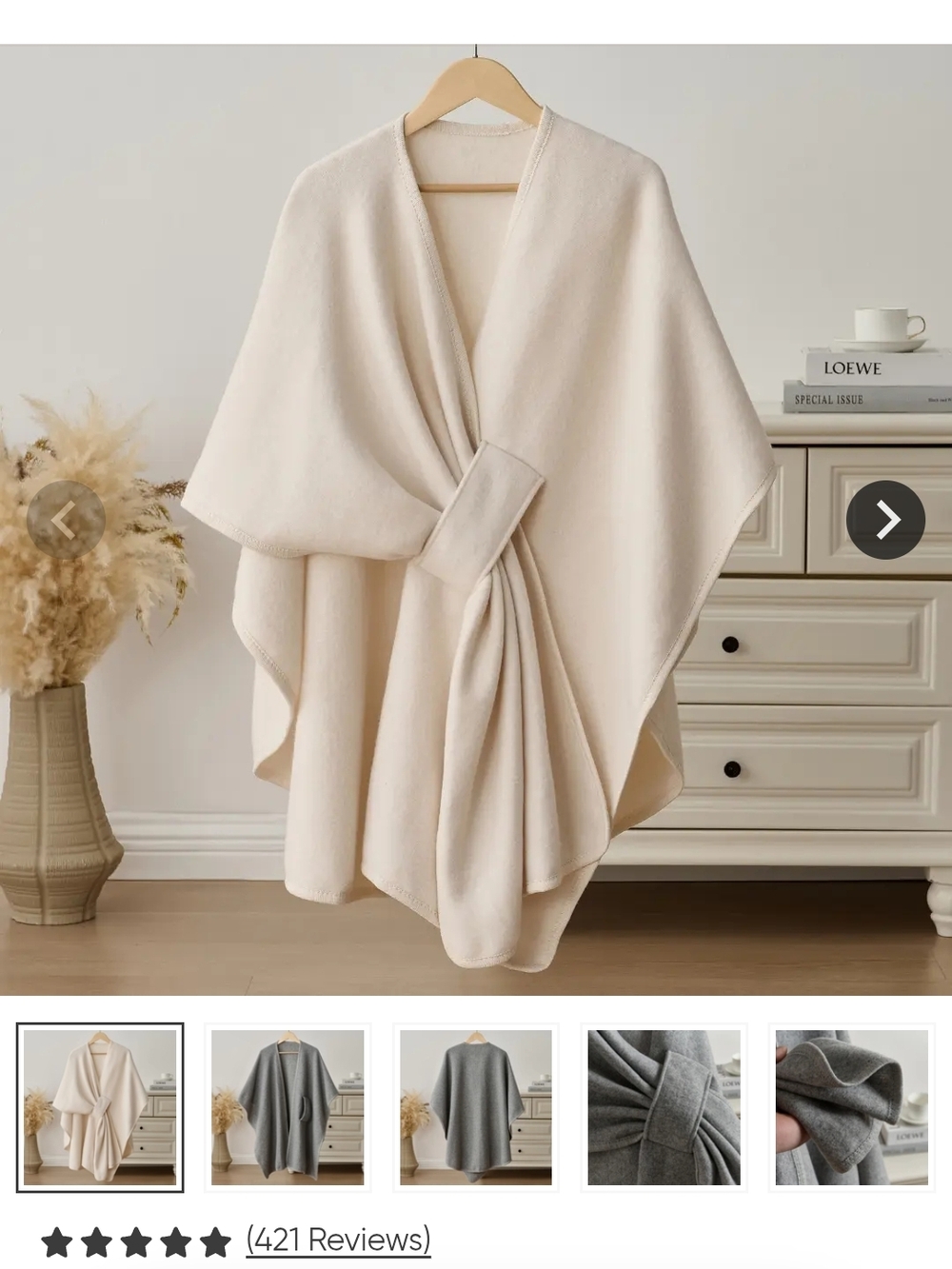 Loewe Ivory Poncho Wrap Sweater - Elegant Women's Shrug
